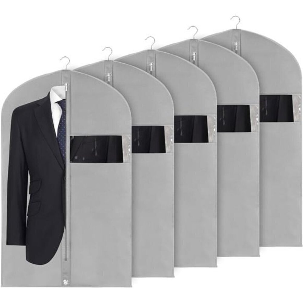 Syeeiex 40" Suit Bag, Set of 5 Garment Bag, Garment Bags for Hanging Clothes